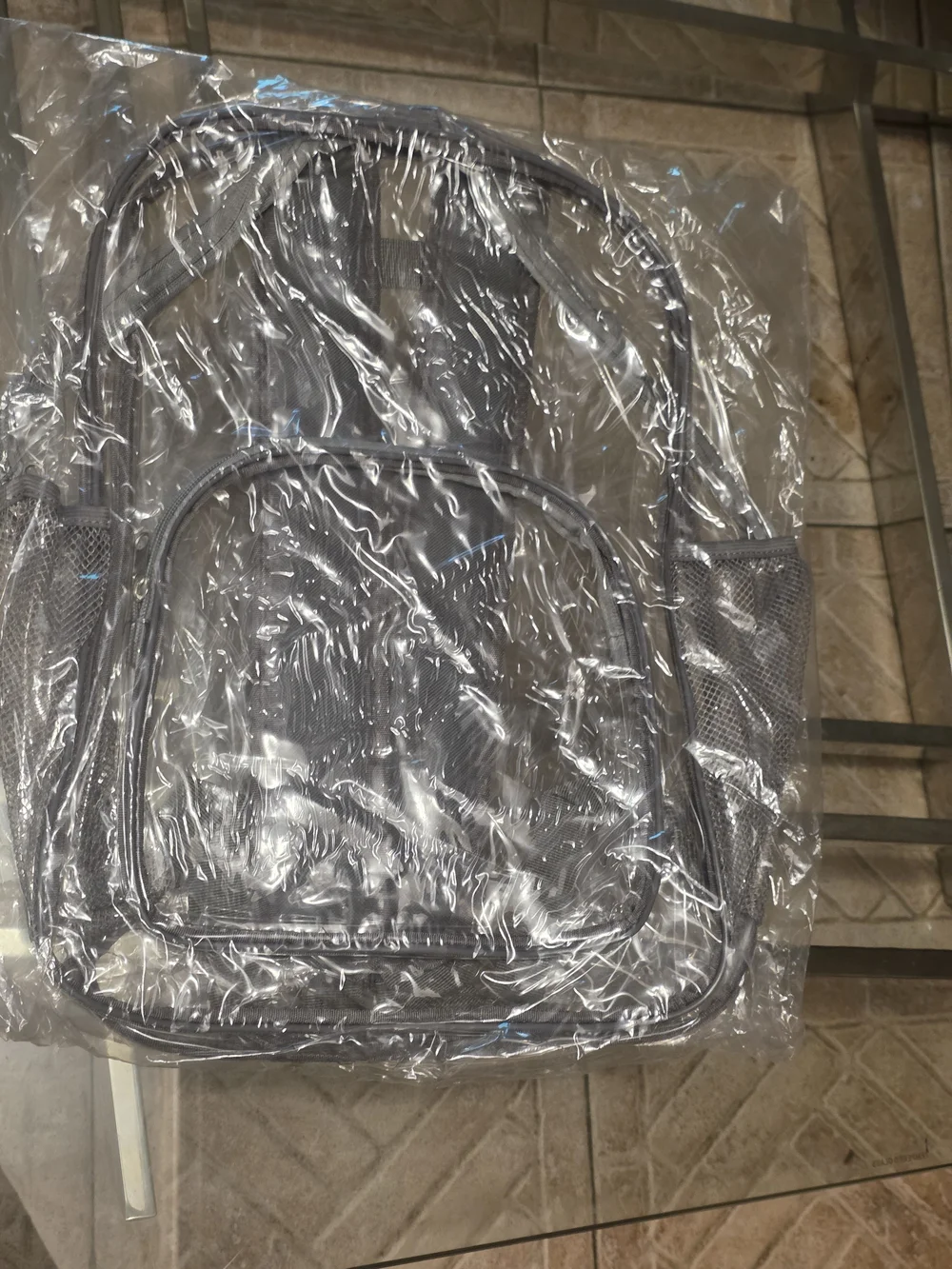 Clear Kids Backpack in Gray - Transparent School Bag Unisex